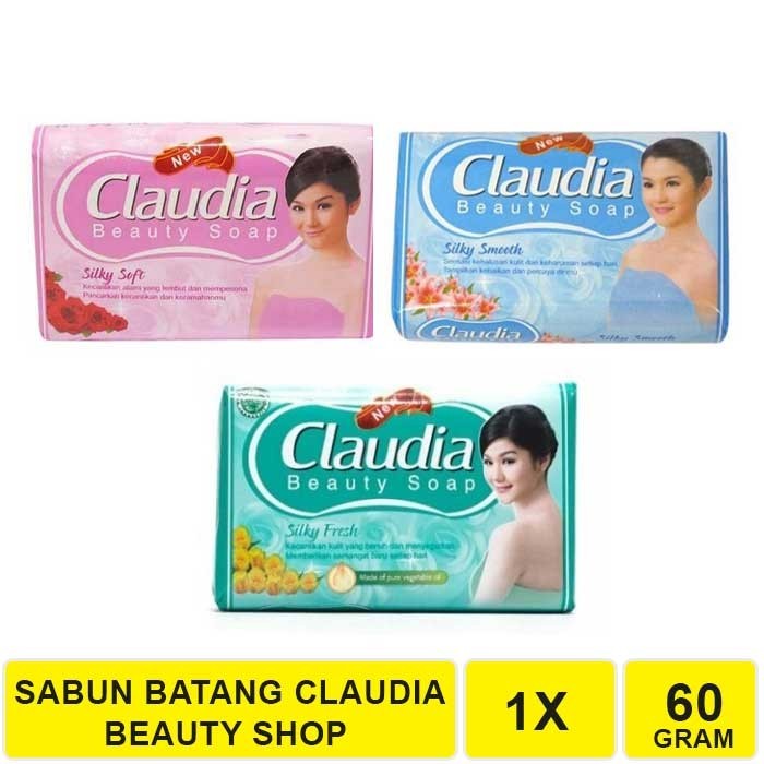 CLAUDIA Beauty Bar Soap Silky Soft / Silky Smooth / Fresh & Antibacterial / 60g - BPOM / Merah Jingga Official - Gambar 2