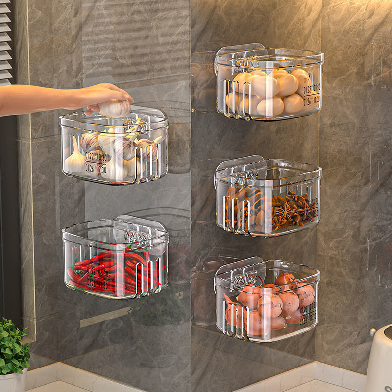 Bathroom storage box Kitchen Onion Ginger Garlic Storage Box Wall ...