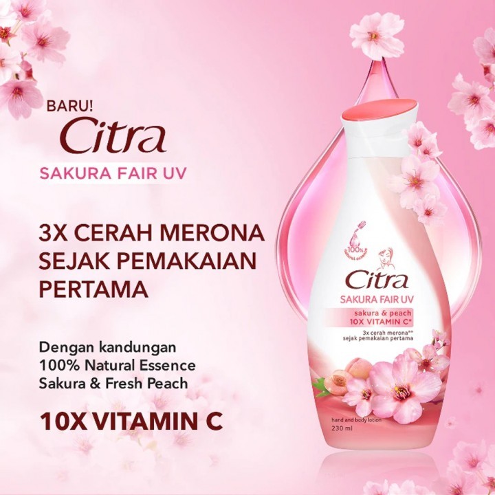 Citra Hand Body Lotion 110ml - 210ml - 380ml / Merah Jingga Official - Gambar 4