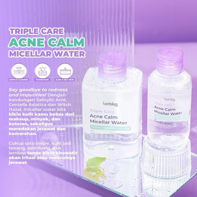 Facetology Series / Facetology Sunscreen Micellar Water FaceCleanser Lip / Merah Jingga Official - Gambar 2