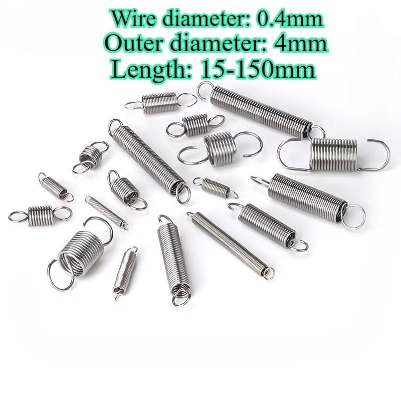 【spring】 304 stainless steel hook tension spring wire diameter 0.4mm ...