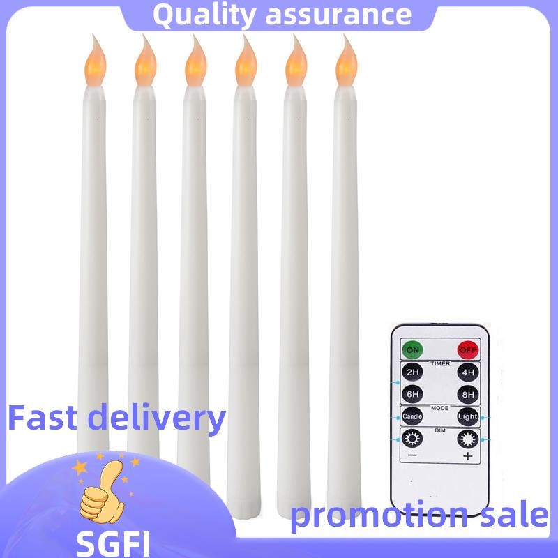 Ymenow 6-Pack Flameless LED Taper Candles With Remote – Real Wax, Battery Operated, Warm Yellow Flicker