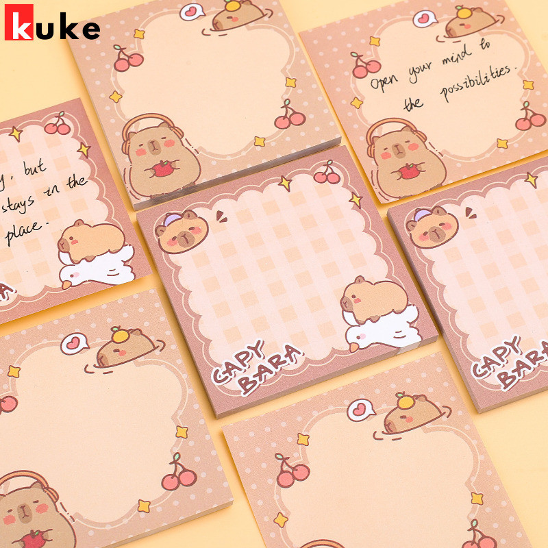 Capybara Sticky Notes - Tearable Notebook - Cartoon Animal Message ...