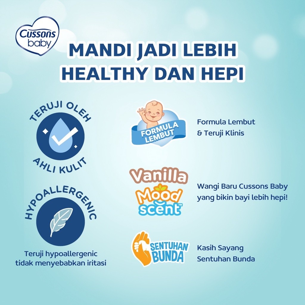 Cussons Baby Hair & Body Wash Mild & Gentle - Sabun Bayi 2in1 / Merah jingga Official - Gambar 2