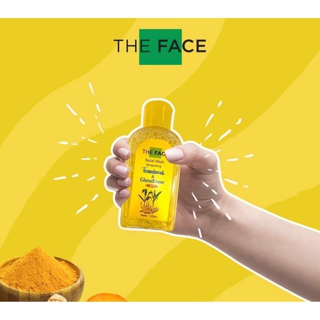 THE FACE Temulawak Facial Wash with Glutathione 125ml / Merah Jingga Official - Gambar 4