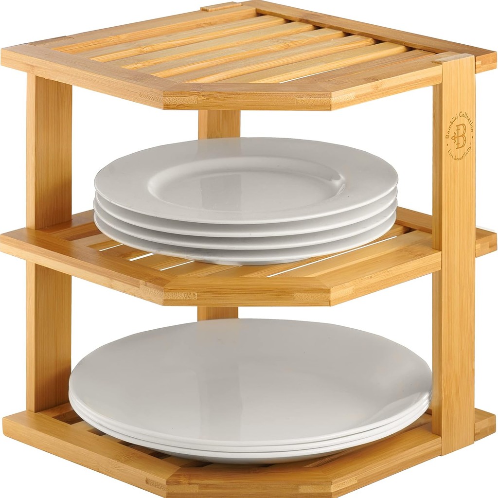 Cabinet Storage Rack – Bamboo Corner Shelf,Suitable for kitchen ...