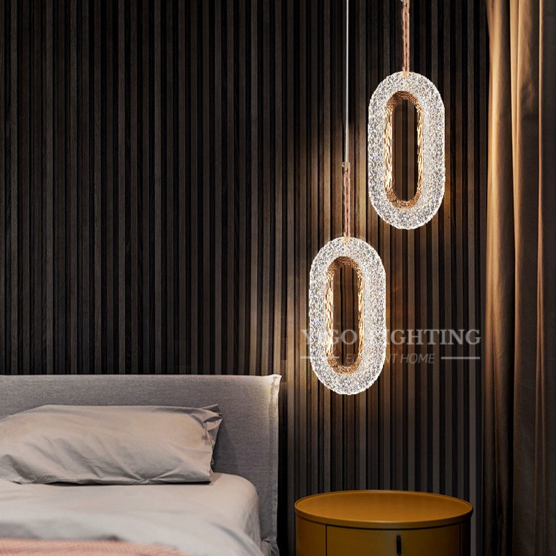 LED Crystal Glass Pendant Light Bedroom Light Hanging Light Home Decor ...