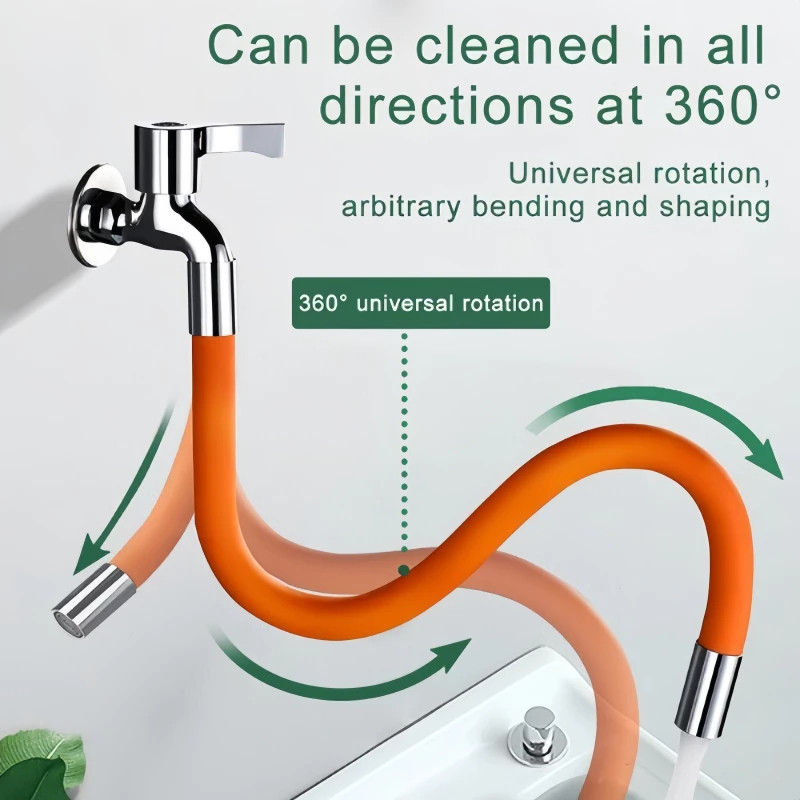 Universal Faucet Extender 360 Free Bending Water Tap Extension Pipe ...