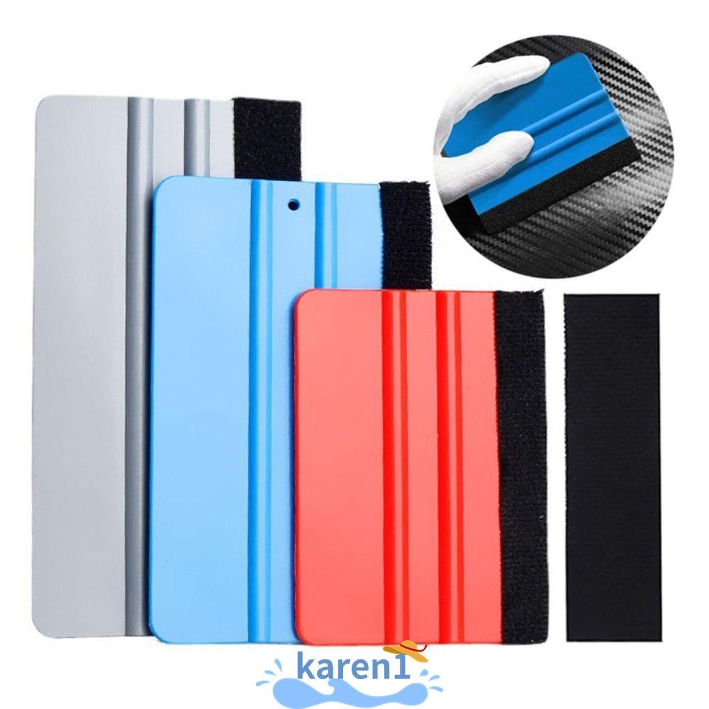 KA Car Clean Vinyl Wrap Felt Squeegee, Fabric Felt Edge Plastic Carbon ...