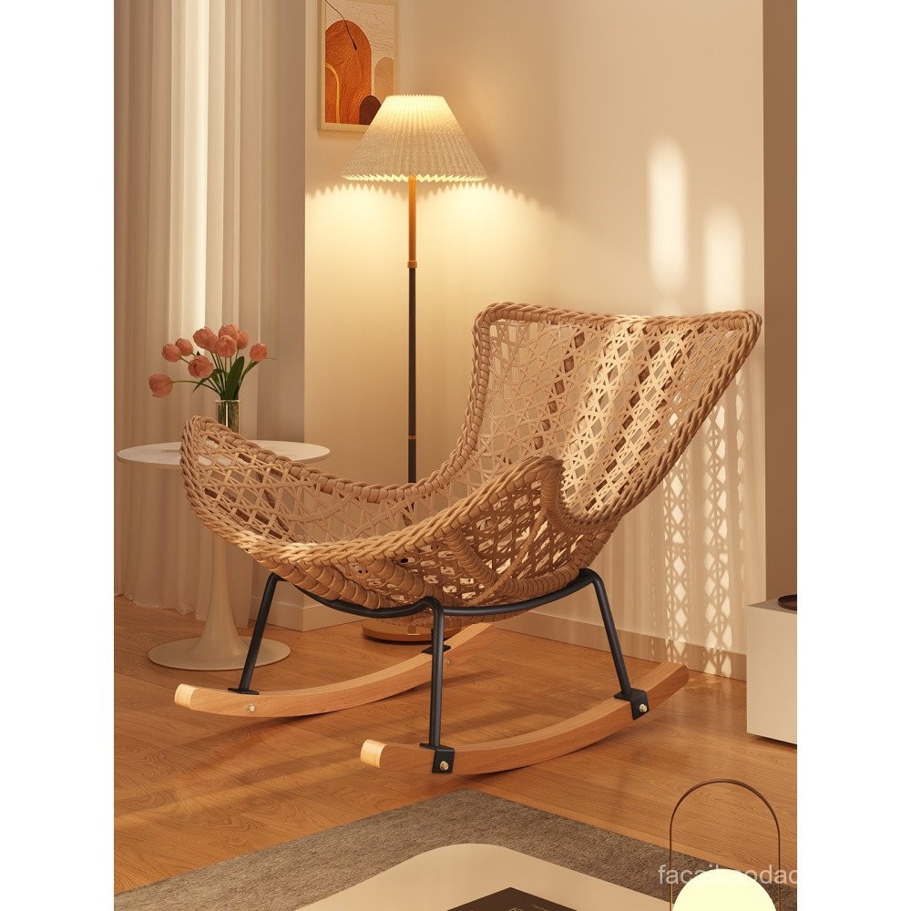 Rocking Chair Recliner Adult Sleepable Single Model Woven Rattan ...