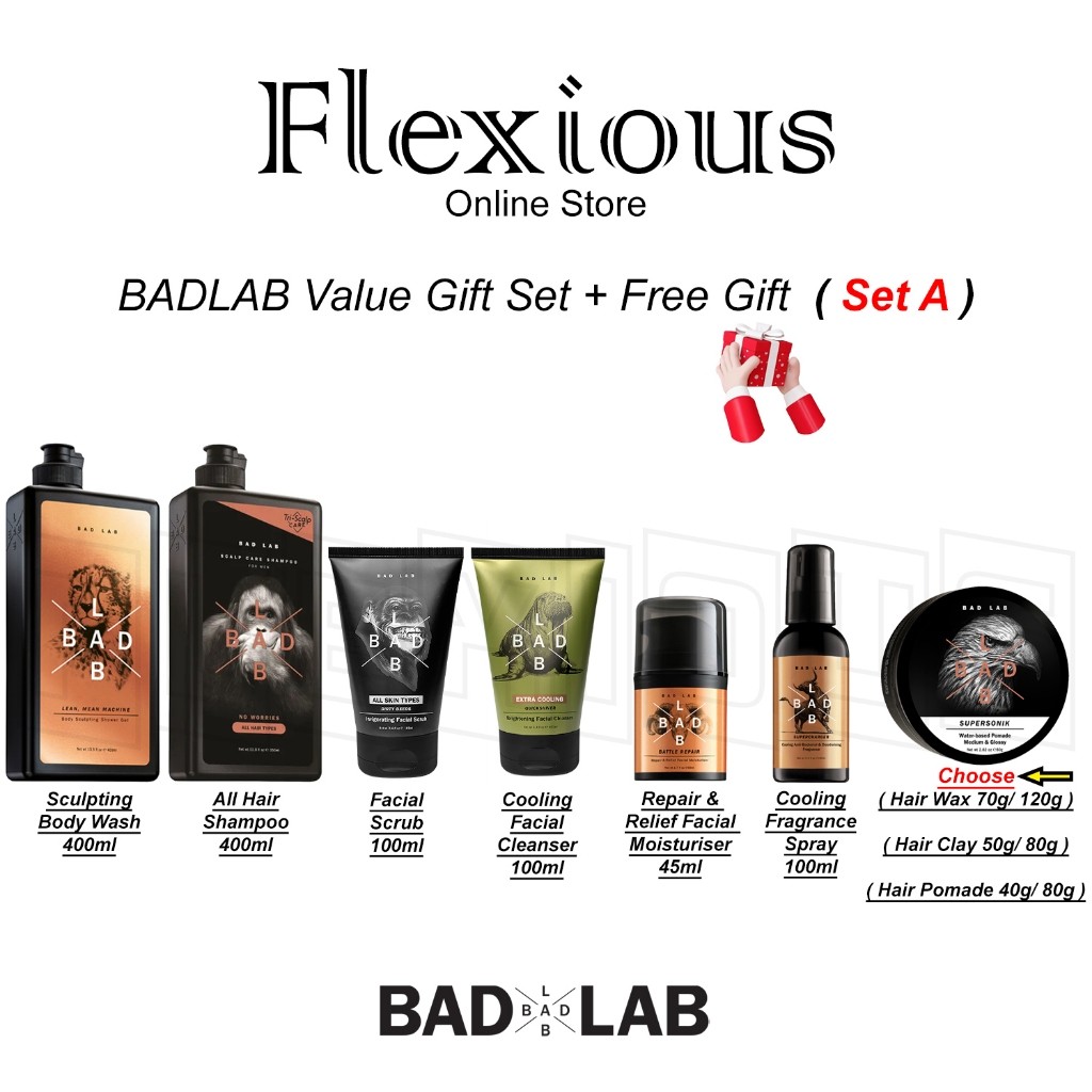 *BADLAB* Personal Care For Men Cooling Value Gift Set + Free Gift ( Set ...