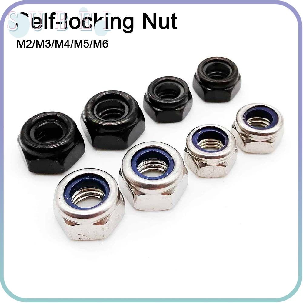 SULIN 10pcs Locknut, M2 M3 M4 M5 M6 304 Stainless Steel Self-locking ...