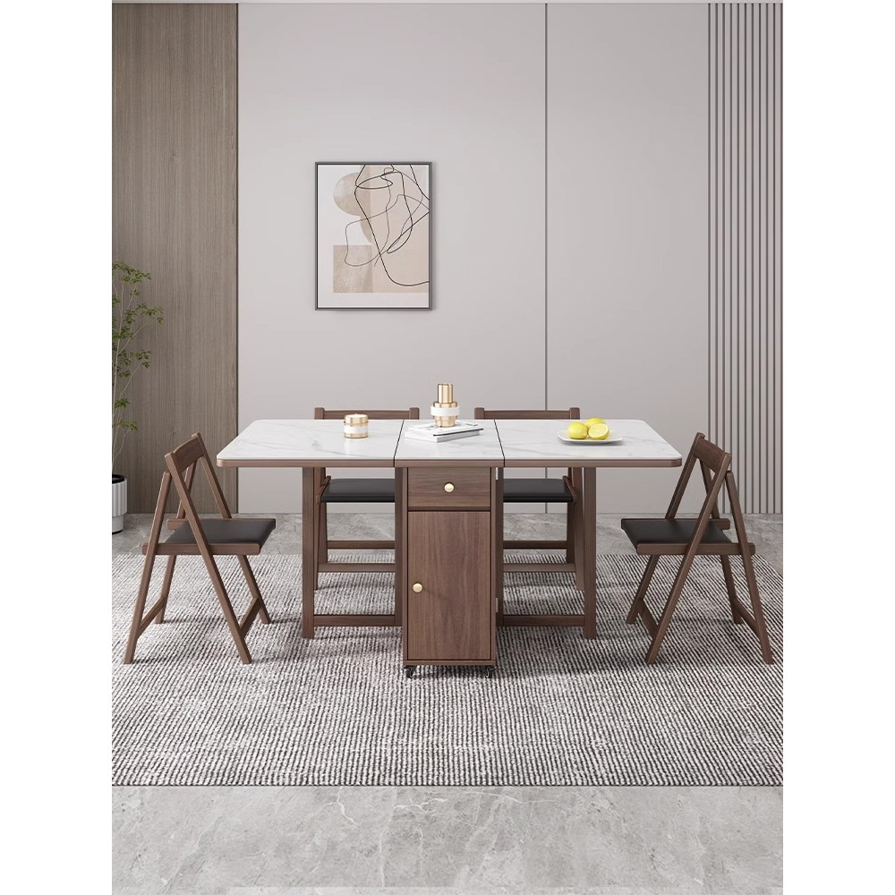 [Pre-order] Folding rock plate dining table and chairs combination home ...