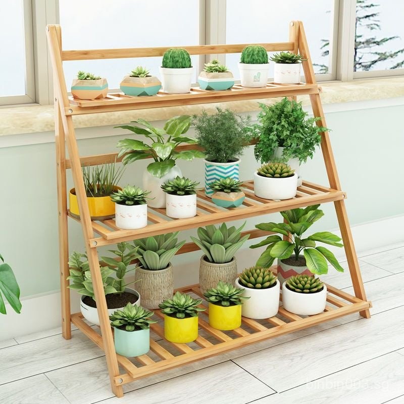WONZOM Anti-corrosion Iron Flower Rack Floor-to-ceiling Multi-storey ...