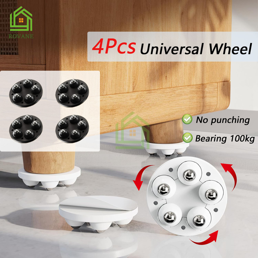 {SG} 4Pcs 360 °Rotating Universal Wheel Movable Pulley Self Adhesive ...