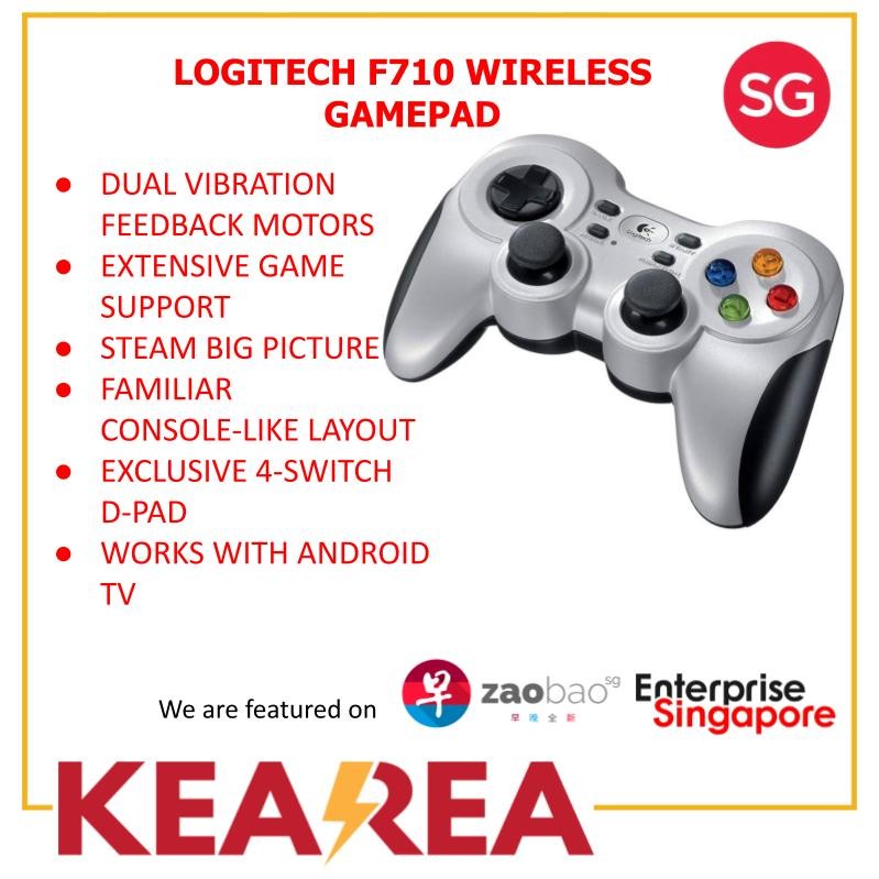 Logitech F710 Wireless Gamepad for PC Gaming and Android TV, Four ...