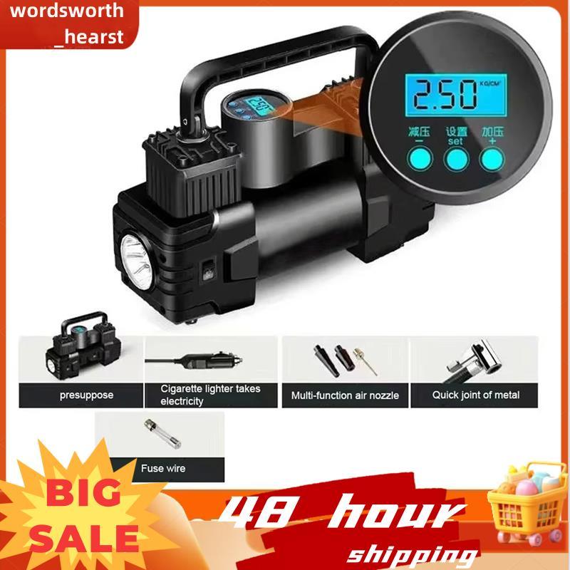 Mini Air Compressor Dual Cylinder Heavy Duty Tire Inflator with ...