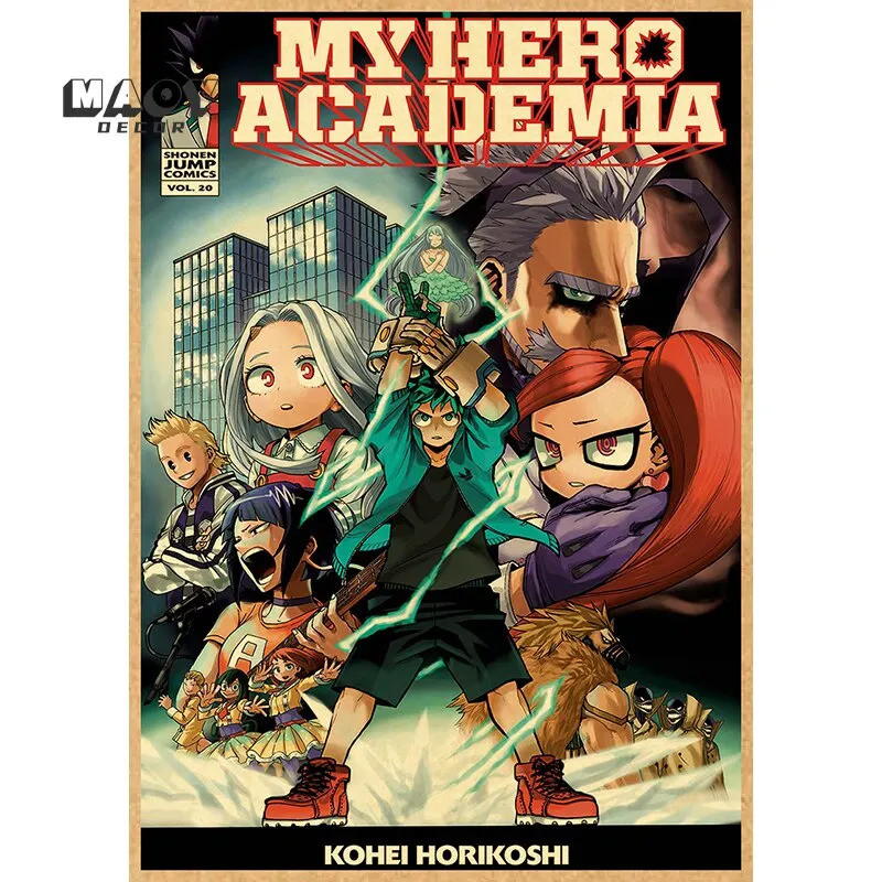 Anime My Hero Academia Poster Home Decor Retro Art Prints for Room Wall ...