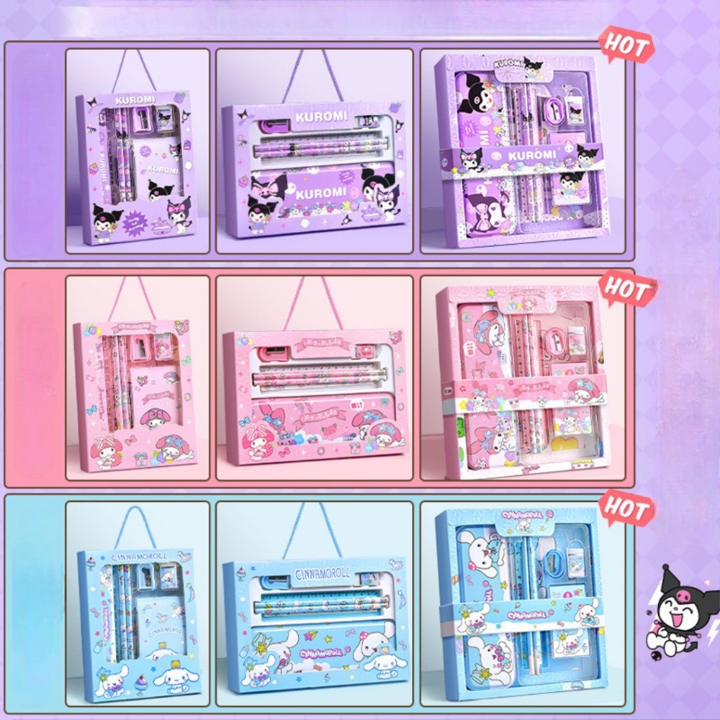 POPmaker shop Tempat Pensil Anak H1049 - Box Hadiah & Stationery Complete Set Alat Tulis Sekolah (Pensil, Krayon, Stabilo) dengan Model Karakter Kartun Lucu Sanrio, Perlengkapan Sekolah Anak yang Multifungsi COD - Gambar 4