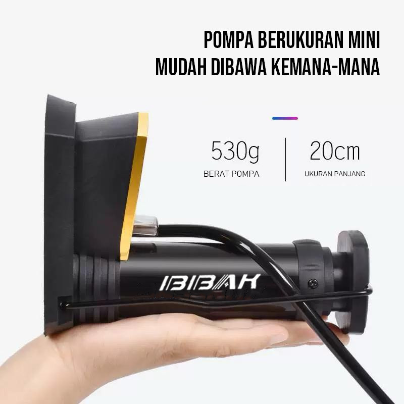 Mini Foot Pump 160 PSI Portable dengan Barometer Akurat – Pompa Angin Kaki Tekanan Tinggi untuk Mobil, Motor, Sepeda, Bola dan Balon Tanpa Listrik - Gambar 4