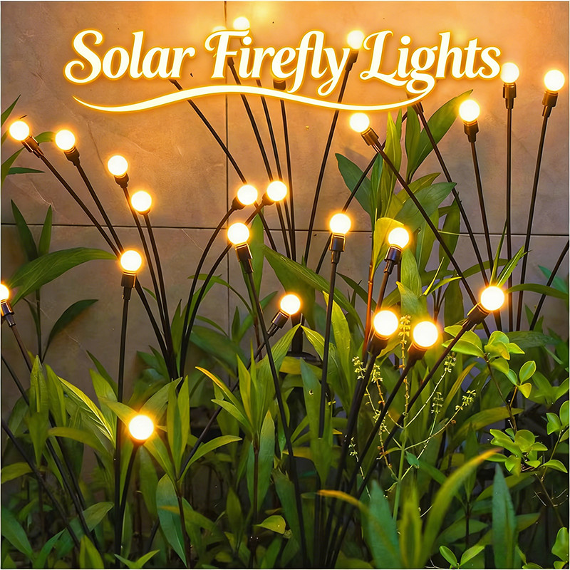 LED Solar Firefly String Lights Outdoor Waterproof Color Changing ...