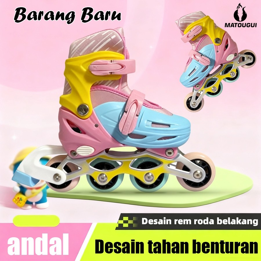 Matougui-sepatu roda/sepatu roda Oxelo/Sepatu es terbaru untuk perempuan dan laki-laki , dilengkapi dengan lampu LED,lampu kedip/tidak licin/anti goyang/lnline skate/star/ukuran dapat disesuaikan/pu/gaya bajaj - Gambar 4