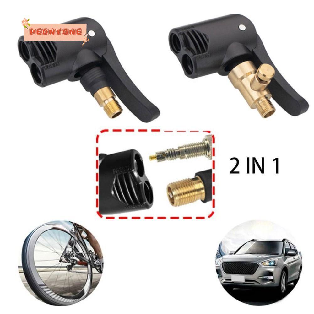 PEONYTWO Tire Inflation Valve Adapter, Schrader/Presta Valve 2-in-1 ...