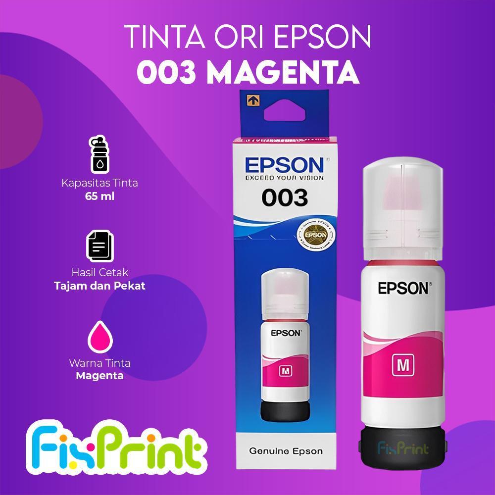 FixPrint Epson 003 C13T00V Black Cyan Magenta Yellow Printer L3210 L1250 L3250 - Gambar 3