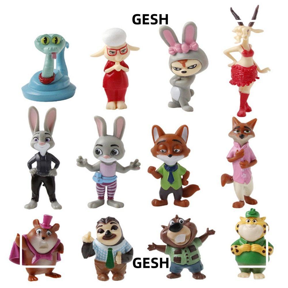 GESH 12Pcs/Set Judy Nick Anime Figurine, Collection Crafts Height 5-8cm ...