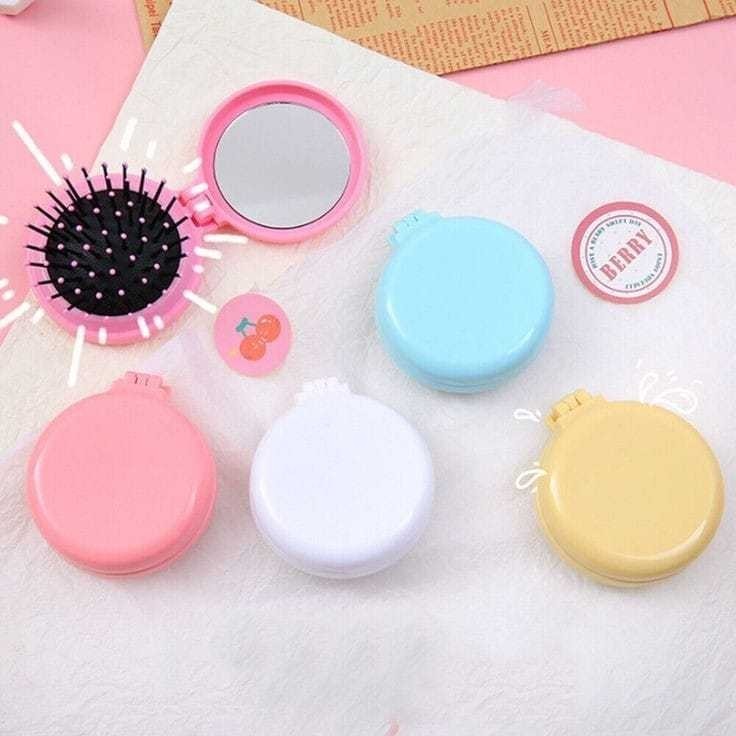 POPmaker Sisir Rambut Lipat 2in1 Dengan Cermin - Gambar 3
