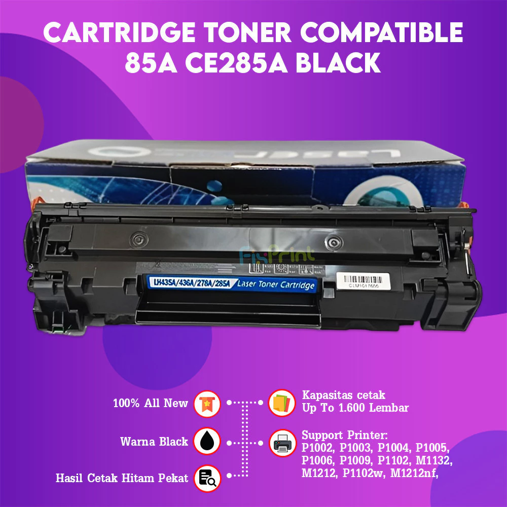 FixPrint Cartridge Toner Premium Grade Xantri 85A CE285A M1132 M1212 P1102 M1217 M1212 LBP6000 LBP6030 LBP6018 Serbuk 85A 50gr - Gambar 2
