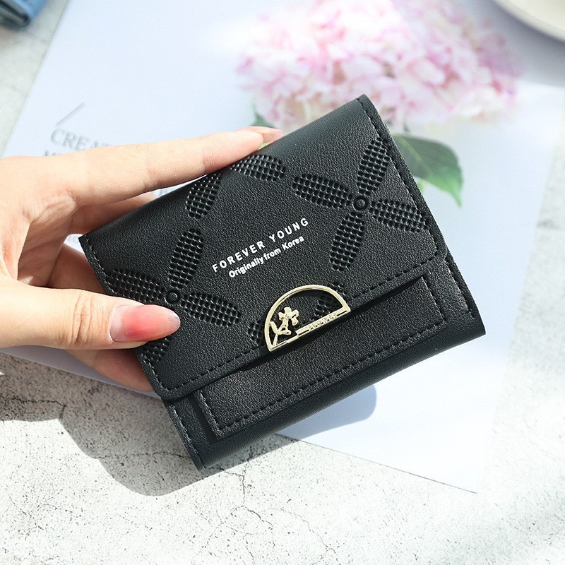 POPmaker Dompet Lipat Wanita Bunga Korea Minimalis - Gambar 3