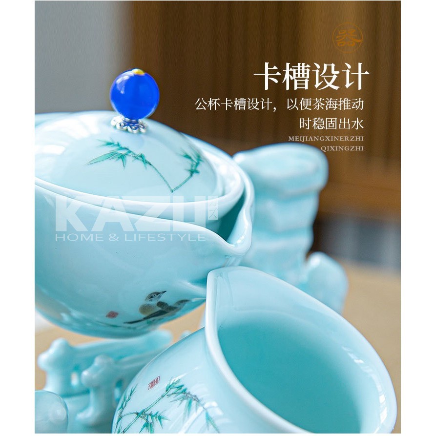 PUSAT17 CHINESE TEAPOT 6 CUPS K12 MOUNTAIN CLASSIC CANGKIR TEH KADO SOUVENIR BINGKISAN PAJANGAN DEKOr - Gambar 2