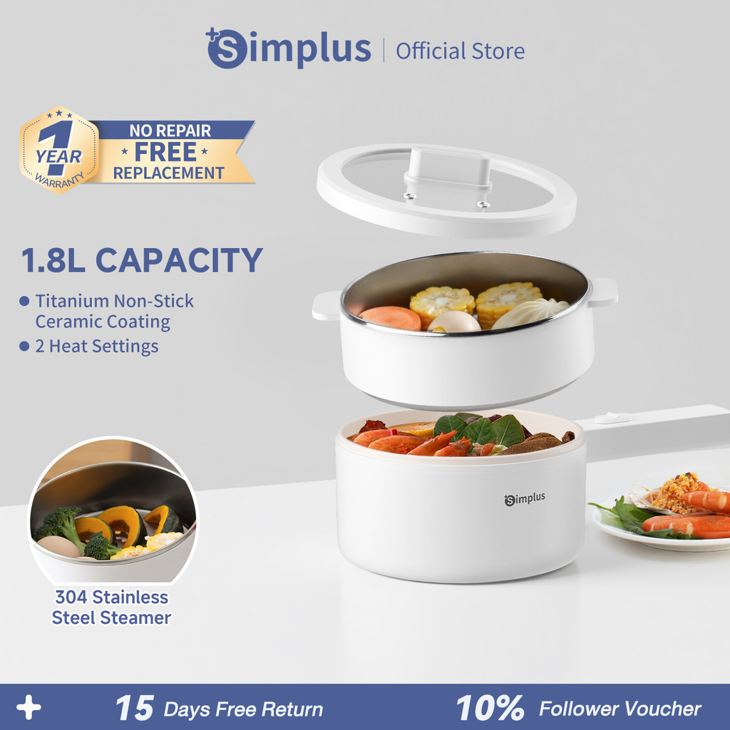 Simplus 1.8L Multi-Cooker | 600W Power | Titanium Ceramic Coating ...