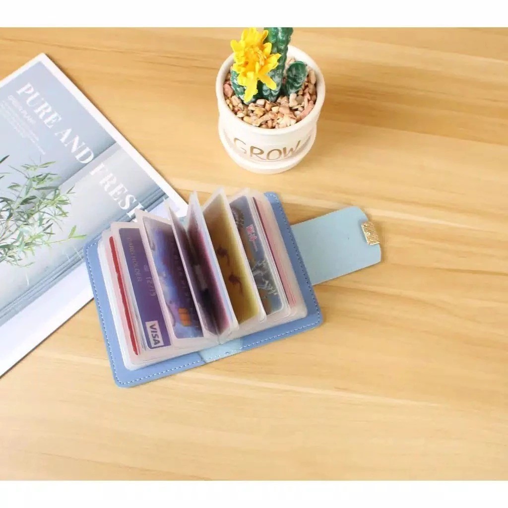 POPmaker shop Dompet Kartu DJ01 - Dompet Kartu / Card Holder Wanita Murah, Desain Minimalis & Ringkas, Bahan Berkualitas untuk Penyimpanan Kartu Sehari-hari COD - Gambar 3
