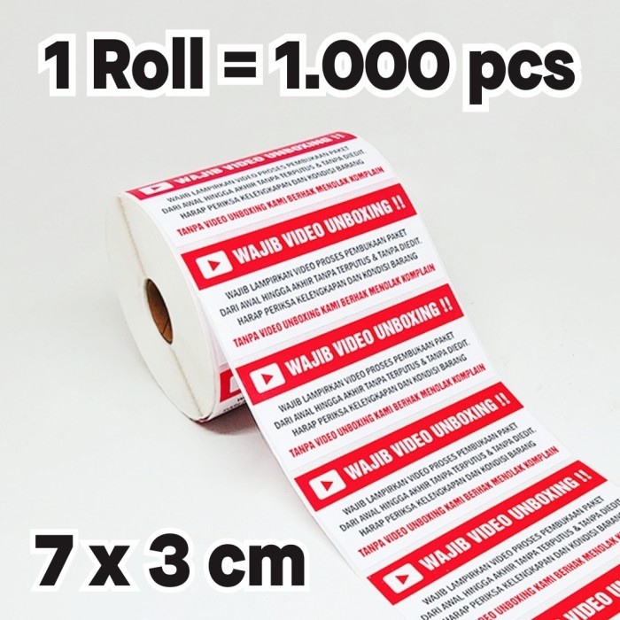 UNBOXING VIDEO STICKER LABEL 7 X 3 CM 1 ROLL CONTAINS 1000 PCS | Shopee ...