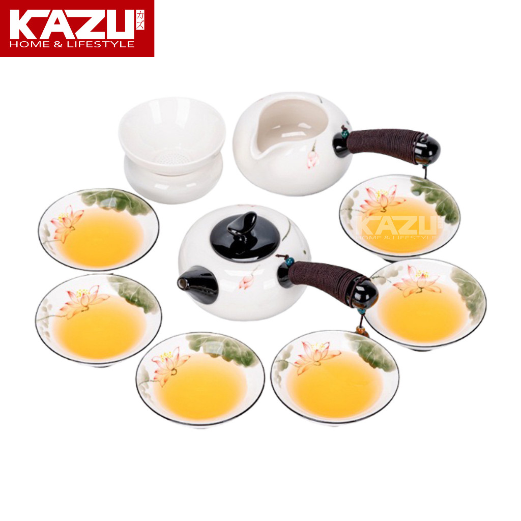PUSAT17 K28 CHINESE TEA POT SET 6 CUP KERAMIK GAGANG LUXURY SOUVENIR GIFT PREMIUM QUALITY CERAMIC / TEKO SEDUH CHINESE TEA SET HADIAH KADO SPESIAL