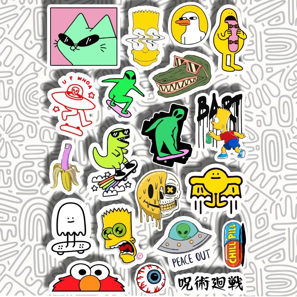 HP Aesthetic Sticker Case Laptop Helmethp || Simpsons Hype Beast ...