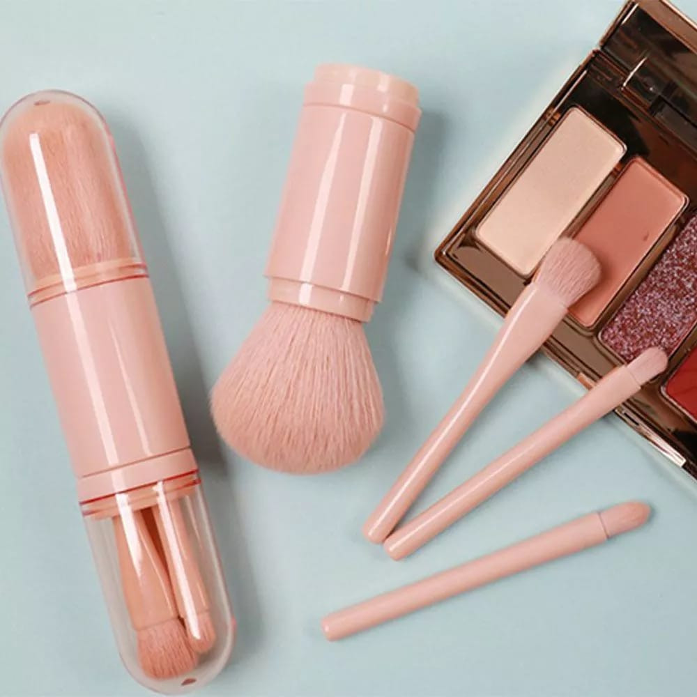 POPmaker Shop 4in1 Makeup Brush Set Portable - Gambar 3