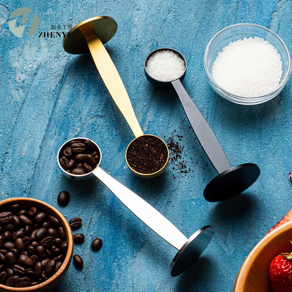 Vertical Stainless Steel Coffee Measuring Spoon Press Powder Press Type ...