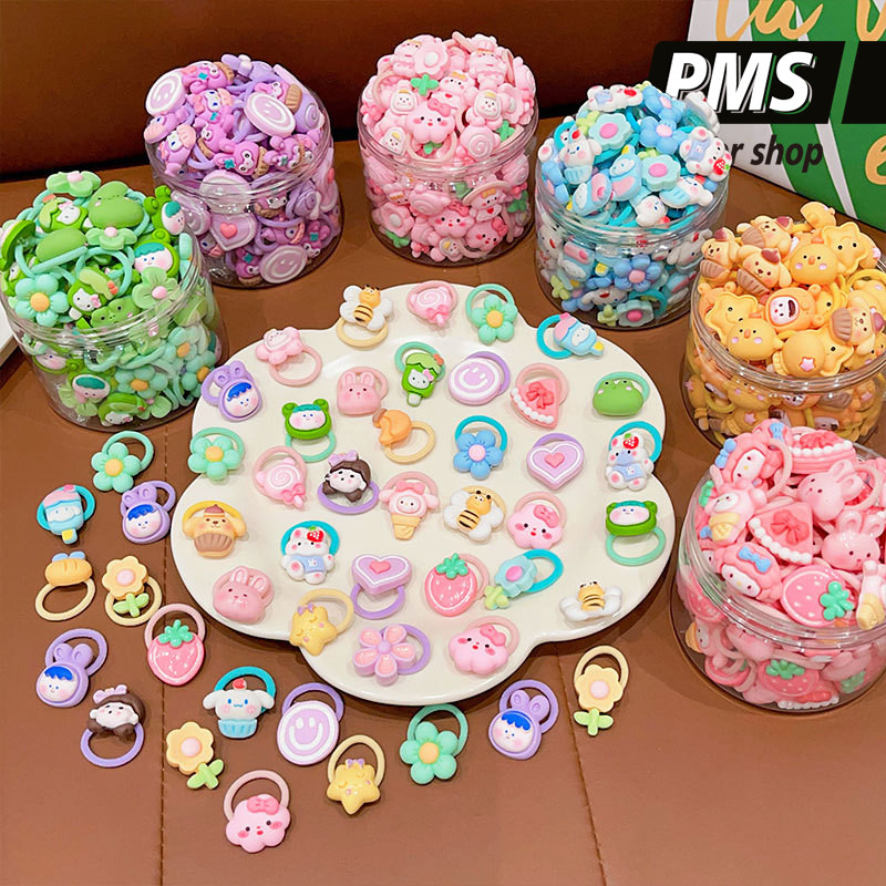 POPmaker Shop Set Ikat Rambut 10pcs Karakter Lucu
