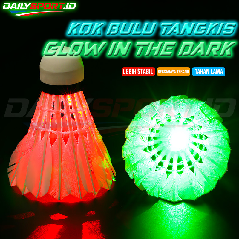 Paket 5 Pcs Kok Bulutangkis Nilon Glow in The Dark Tahan Angin dengan Penerbangan Stabil untuk Latihan Indoor Outdoor Malam Hari