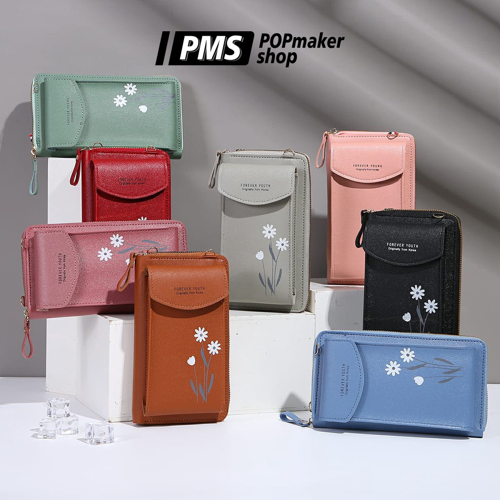 POPmaker shop Tas Slempang Wanita Q188 - Motif Bunga dengan Style Wanita Korea Real Pict, Desain Minimalis, Cocok untuk Gaya Sehari-hari COD