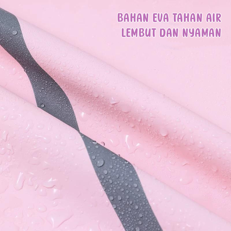 Jas Hujan Anak Bahan EVA Ringan Tahan Air dengan Sleting Kancing dan Topi Motif Kartun untuk Anak Usia 5–12 Tahun - Gambar 4