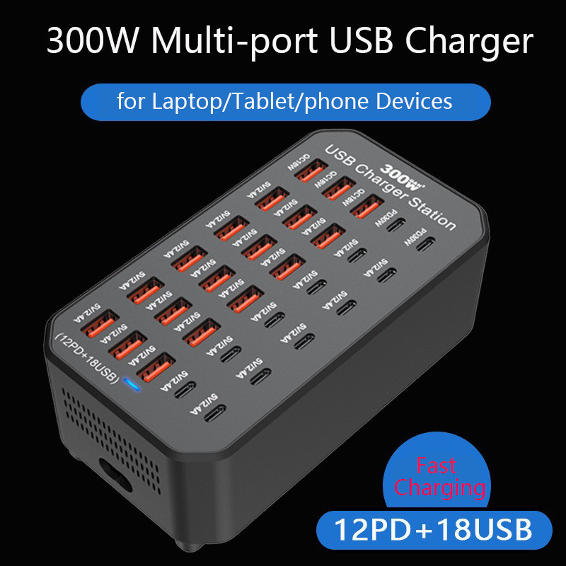 30 Ports USB Charger Station Multiple USB Charge Socket Fast Charging ...