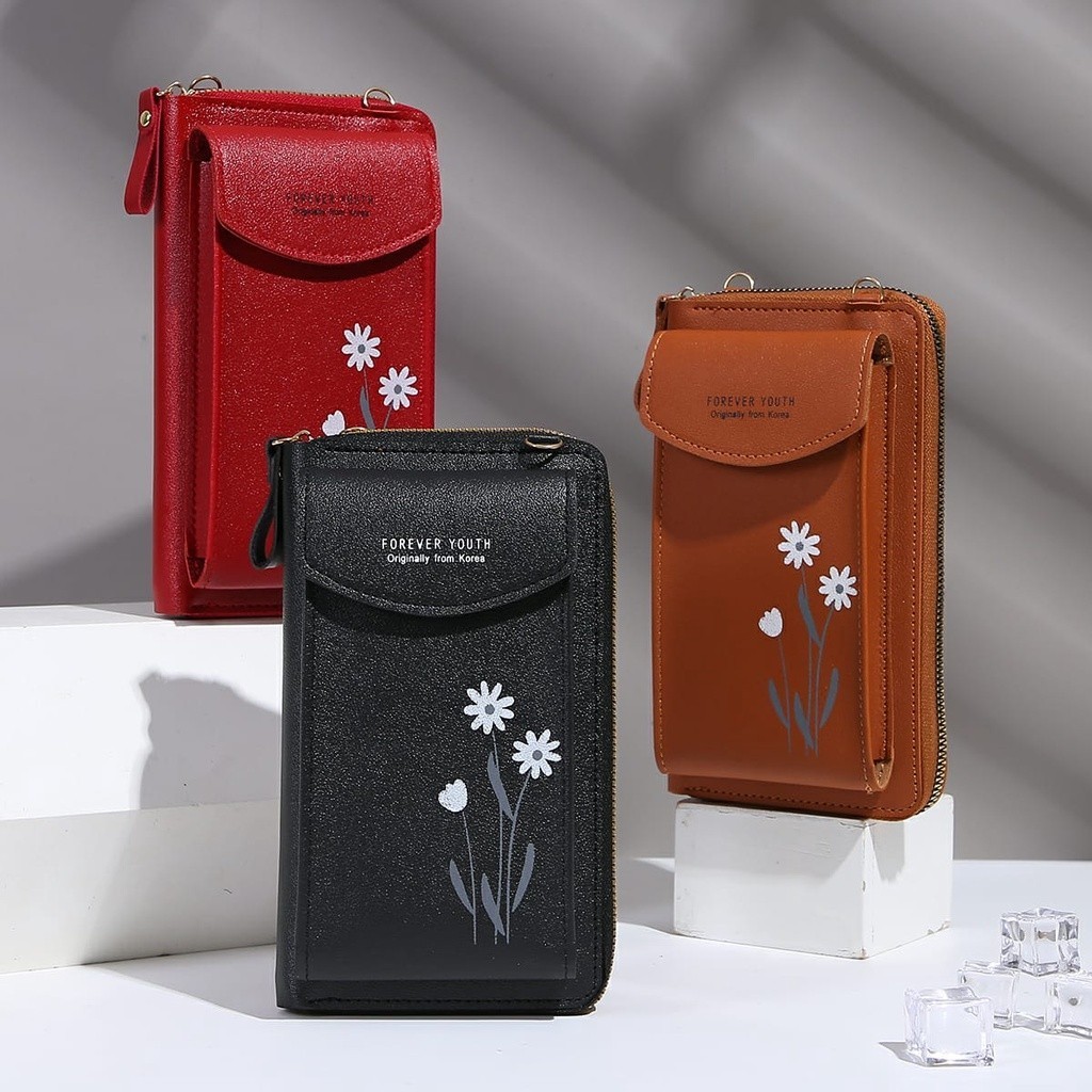 POPmaker shop Tas Slempang Wanita Q188 - Motif Bunga dengan Style Wanita Korea Real Pict, Desain Minimalis, Cocok untuk Gaya Sehari-hari COD - Gambar 2