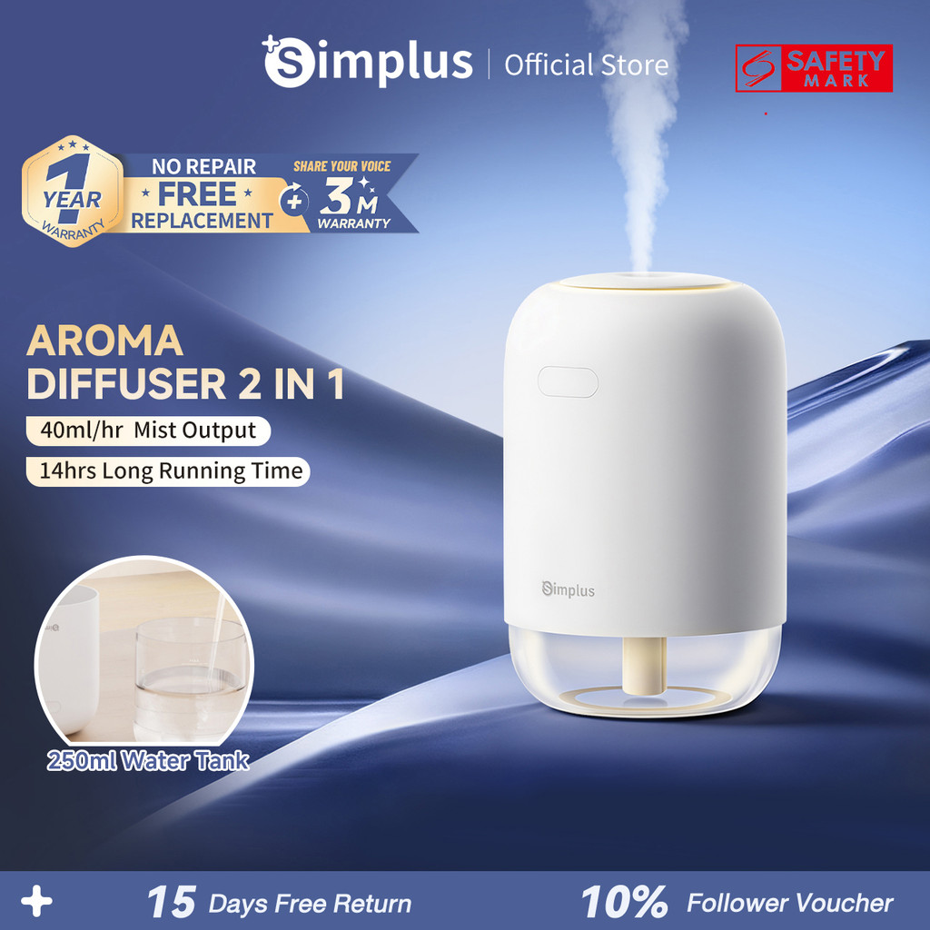 Simplus Humidifier丨250mL Capacity丨Car Desktop Use丨Type-C丨Wireless 丨14h ...