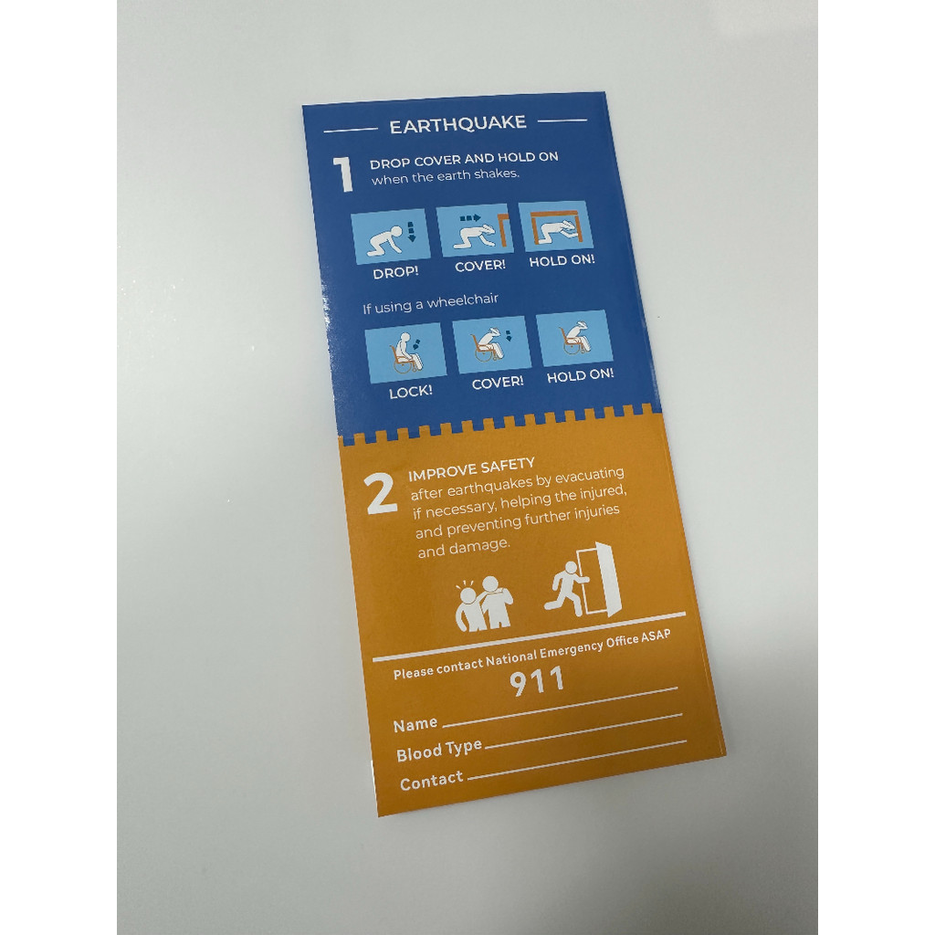 2 pcs Earthquake emergency self-rescue guide sticker | Shopee Singapore