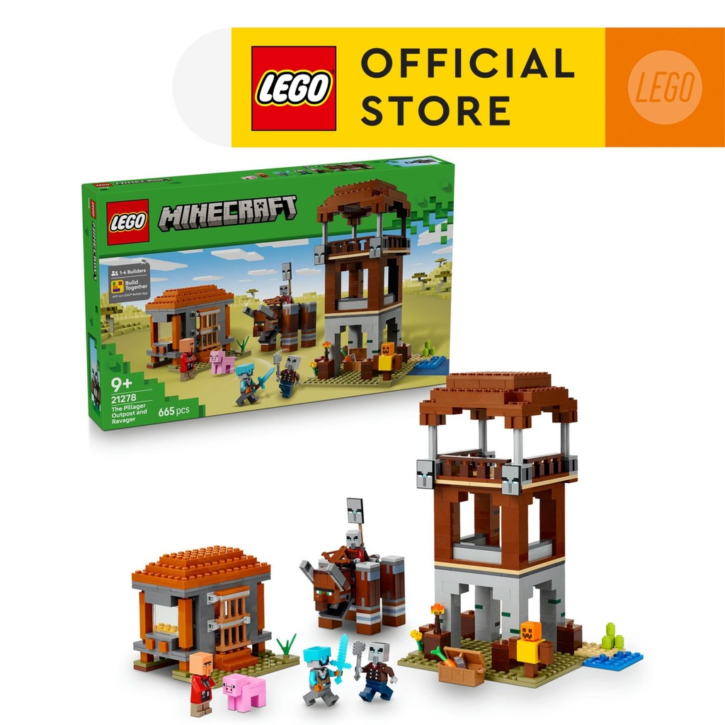 LEGO Minecraft 21278 The Pillager Outpost and Ravager (665 Pieces), Building Block, Toys, Bricks