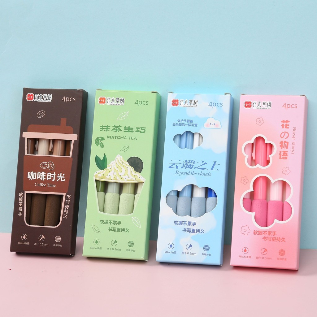 POPmaker Pulpen Gel 4 Pcs Cepat Kering Anti Bocor - Gambar 4